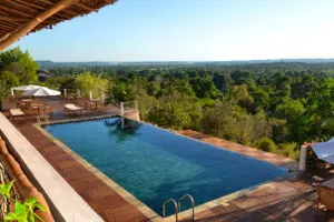 Exceptional views from the swimming pool at Soleil des Tsingy. 
