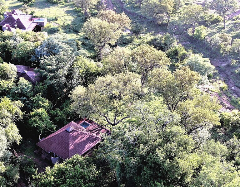 Idube Game Reserve - Aerial view.