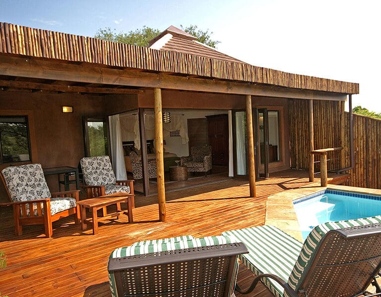 Private deck of a Luxury Makubela Suite.