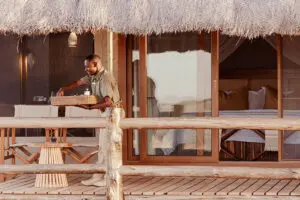 Enjoy a steaming cup of coffee on your private veranda. 