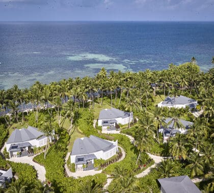Waldorf Astoria Seychelles from above.