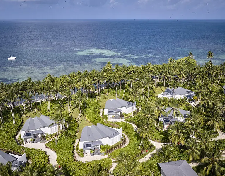 Waldorf Astoria Seychelles from above.