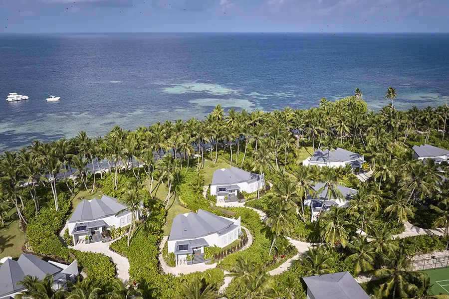Waldorf Astoria Seychelles desde arriba.