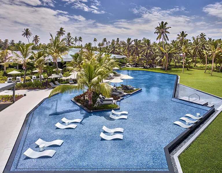 The main resort pool at Waldorf Astoria Platte Island.
