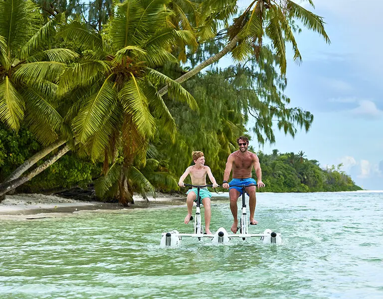 Try out the water bicycles.