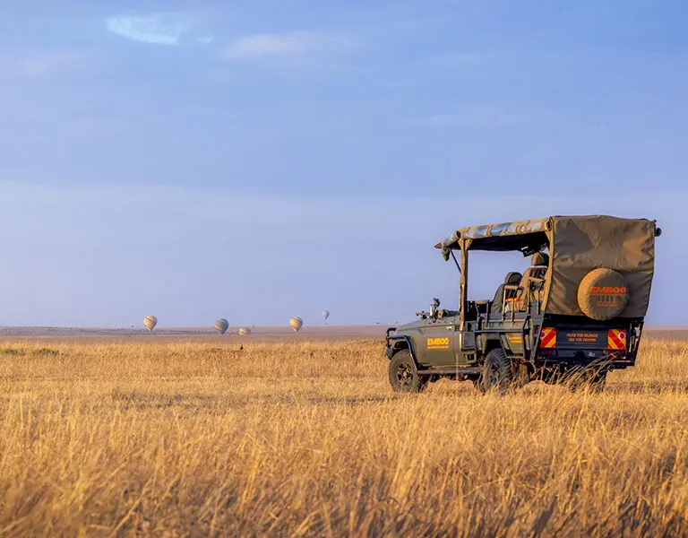 Hot air balloon safaris are available to book in advance. Not to be missed!