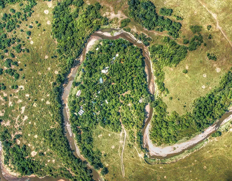Aerial view of Emboo Camp location. 