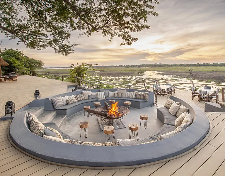 Sunken fireplace for nights spent sharing tales of the wild. 