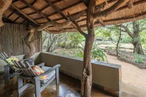 Thatched veranda.