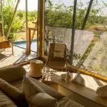 Comfortable suite interiors with superb views. 