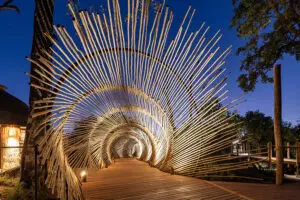 Beautifully-designed entrance to the lodge.