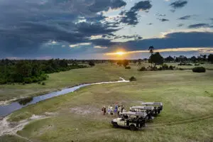A sundowner stop in the Delta.