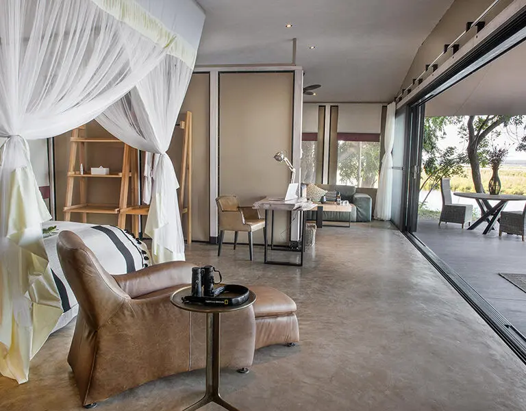 Your suite at Sausage Tree Camp is spacious and inviting.