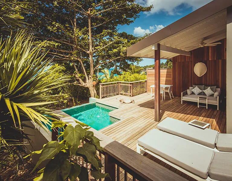 The Chalets have their own private plunge pool and sun deck.
