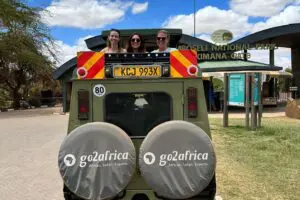 Waiting at the Amboseli Gate in Kenya.