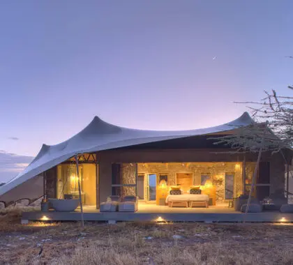 Estancia en un lujoso alojamiento de safari en tiendas de campaña. 