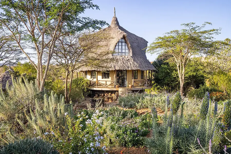 La Roundhouse, enclavada en el hermoso jardín de la granja. 
