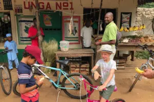 Take the kids on a village bike tour. 