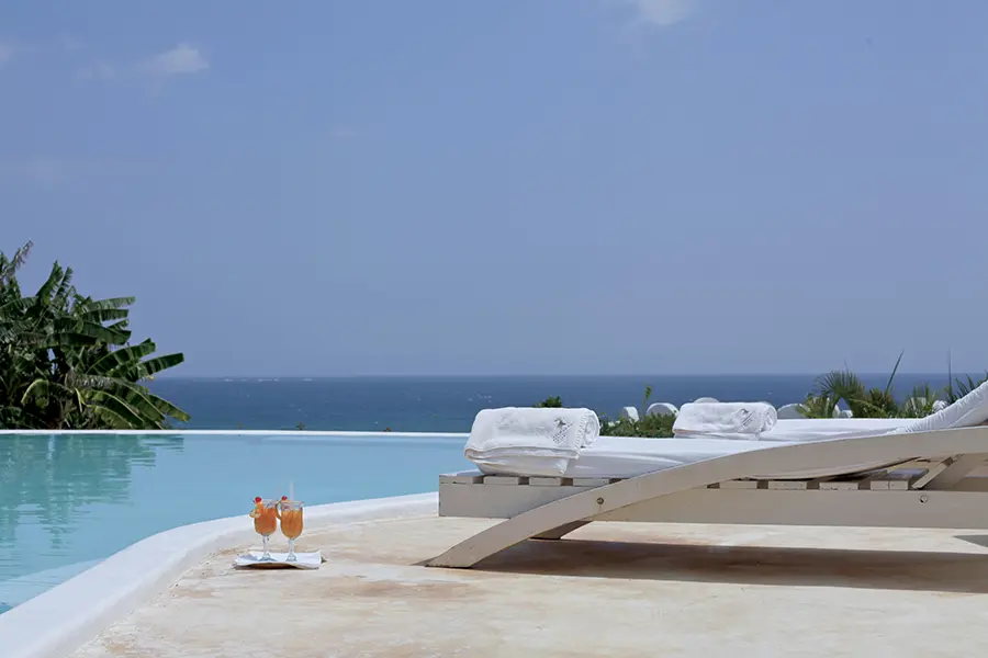 While away leisure hours at the infinity pool. 