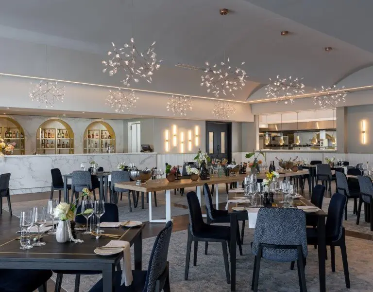 Dine out in a stylish restaurant.