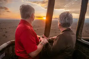 As an optional add-on, take to the skies on a hot air balloon safari. 