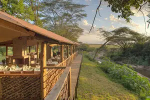 Basecamp Masai Mara's extensive deck and restaurant.
