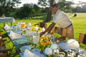 A tranquil breakfast is best enjoyed in the garden.