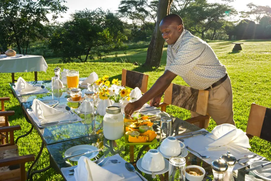 A tranquil breakfast is best enjoyed in the garden.