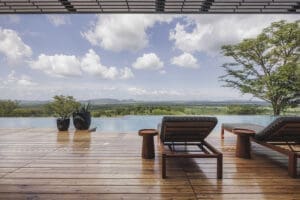 Refresh with a dip in the pool and relax on the loungers. 
