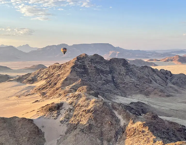 Opt to see the landscape from a hot-air balloon. 
