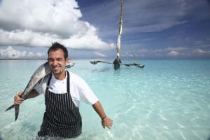 Catching dinner straight from the ocean. 