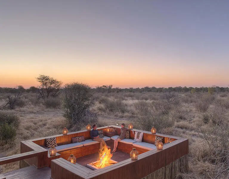 Gather in the firepit in the evening.