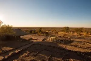 The camp blends into the surrounds. 