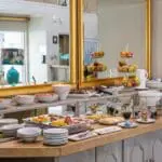 Tuck into the breakfast buffet.