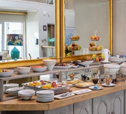Smul van het ontbijtbuffet.