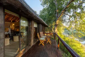 Your private deck also overlooks the river. 