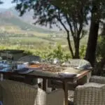 Los almuerzos al aire libre se disfrutan mejor en el patio.