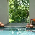 Take a dip in the swimming pool.