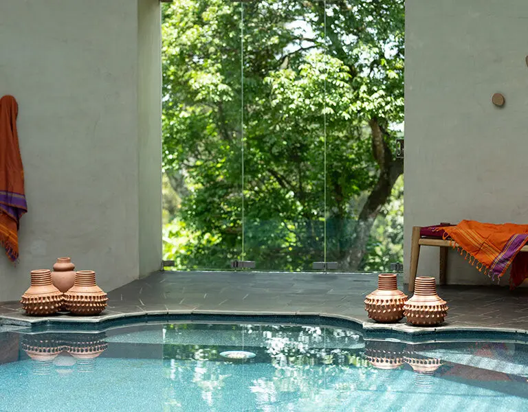 Take a dip in the swimming pool.