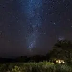 The night lights up brilliantly with no air-pollution. 