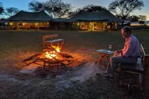 Enjoy the stillness of the night beside the fire. 