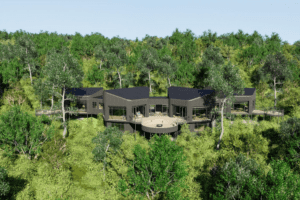 El Lemala Osonjoi Lodge está enclavado en medio de una exuberante vegetación (imagen renderizada).