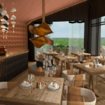 Enjoy delicious meals amidst a stylish ambiance (rendered image).