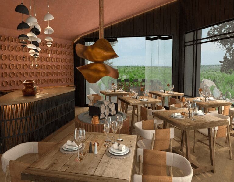 Enjoy delicious meals amidst a stylish ambiance (rendered image).