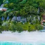 Aerial view of the beach resort, Nomads. 