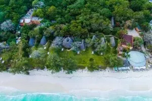 Aerial view of the beach resort, Nomads. 