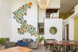 Each corner of the guesthouse exudes an artistic flare. 