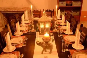 Elegant indoor dining.