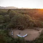 Aerial view of the camp boma.