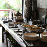 The lodge offers delicious buffet-style meals. 